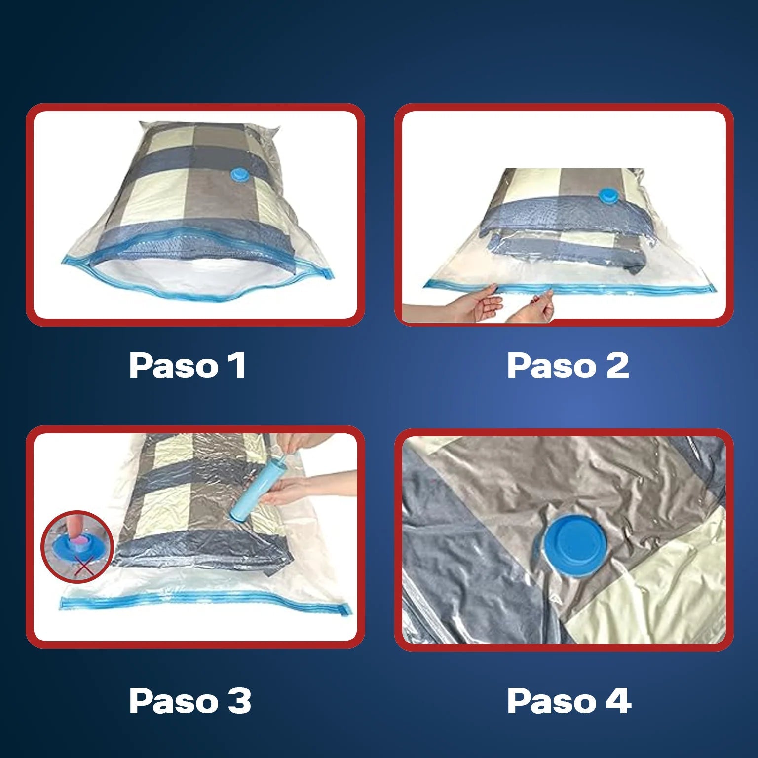 Bolsas al Vacío — Hasta 80% Más Espacio en tu Clóset o Maleta, en Minutos - AC - TIENDA 02 🇨🇴